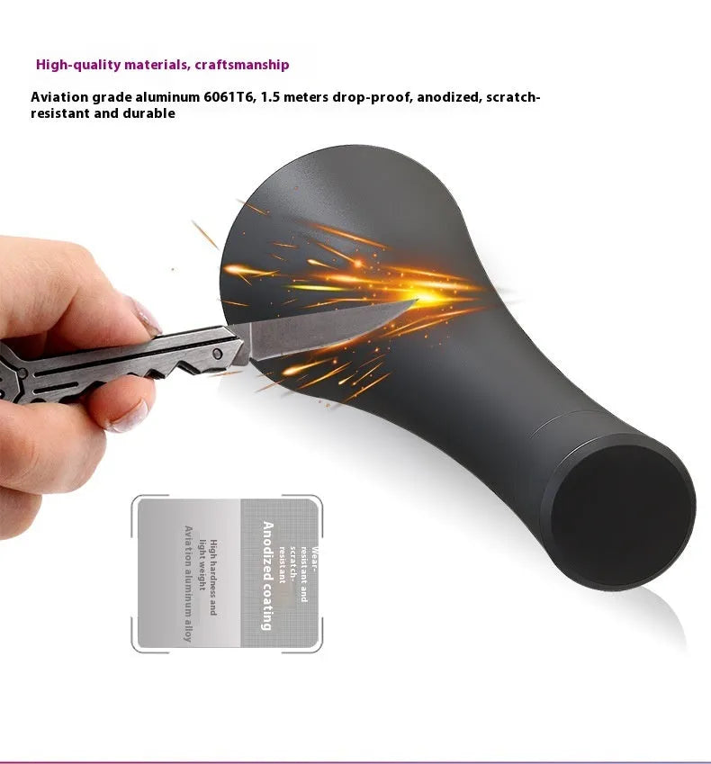 Black aluminium UV flashlight for pet urine and insect detection with USB Type-C charging port