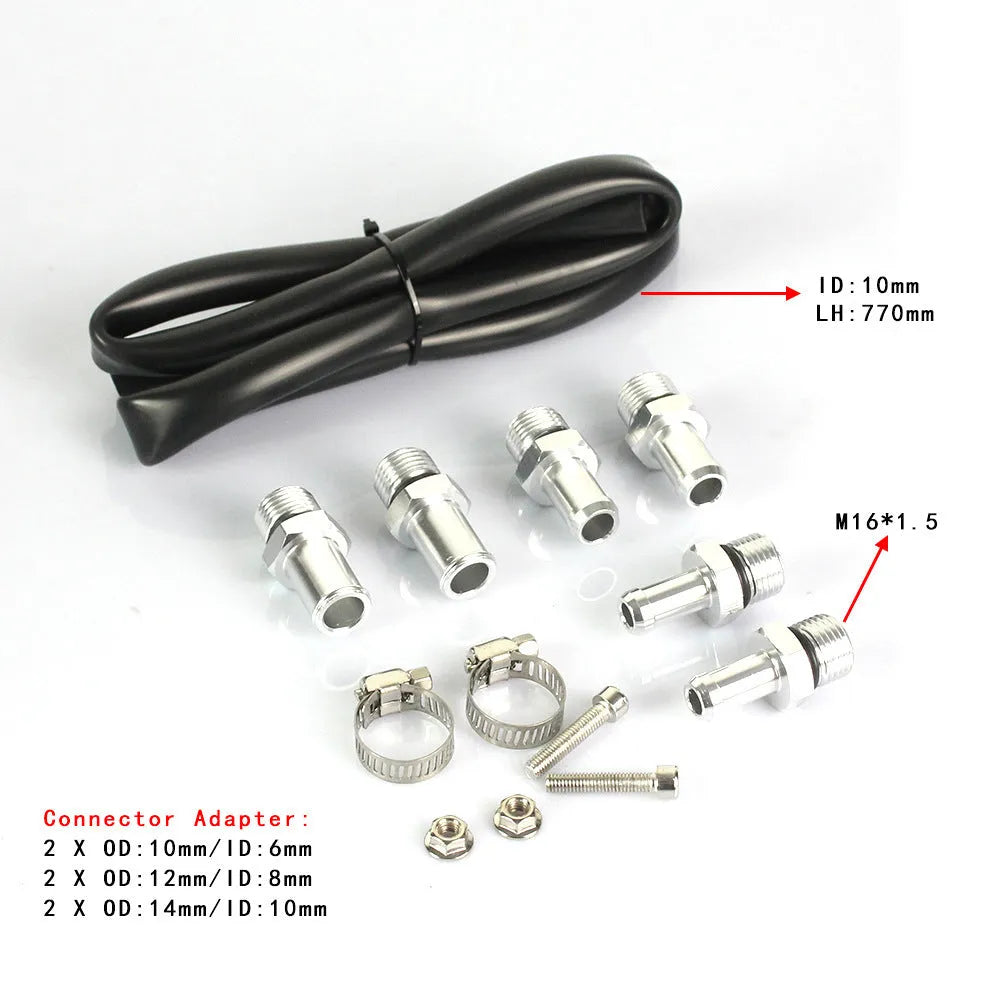Aluminium car engine oil breather pot in choice of black, blue, red, or silver colours.