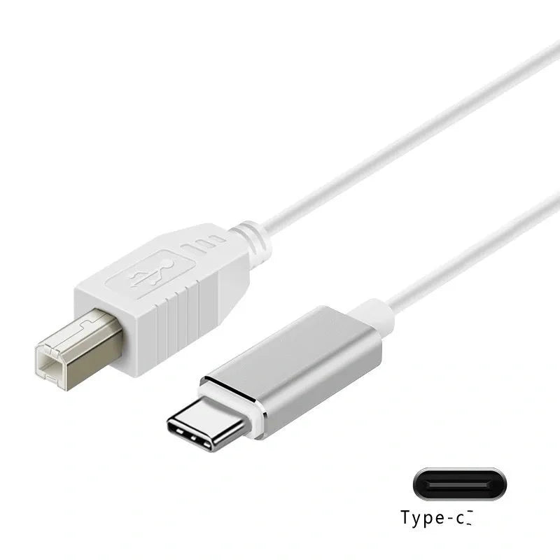 Three-in-one electric piano keyboard data cable with USB Lightning and Type-C interfaces 1 metre length