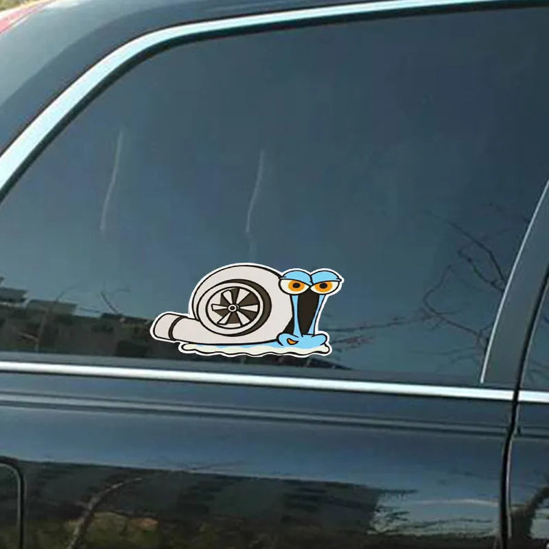 Reflective snail cartoon car sticker for bumper decoration measuring 12 by 8 cm