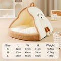 Green winter cat tent with blanket inside showing deep cave design for pet sleeping