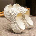 Women's Eva flip flop slippers in khaki colour with a thick injection-moulded sole.