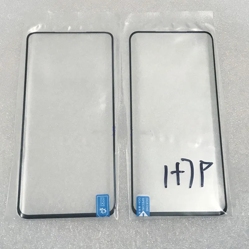 OnePlus 7 Pro replacement touch screen display with visible logo on glass surface