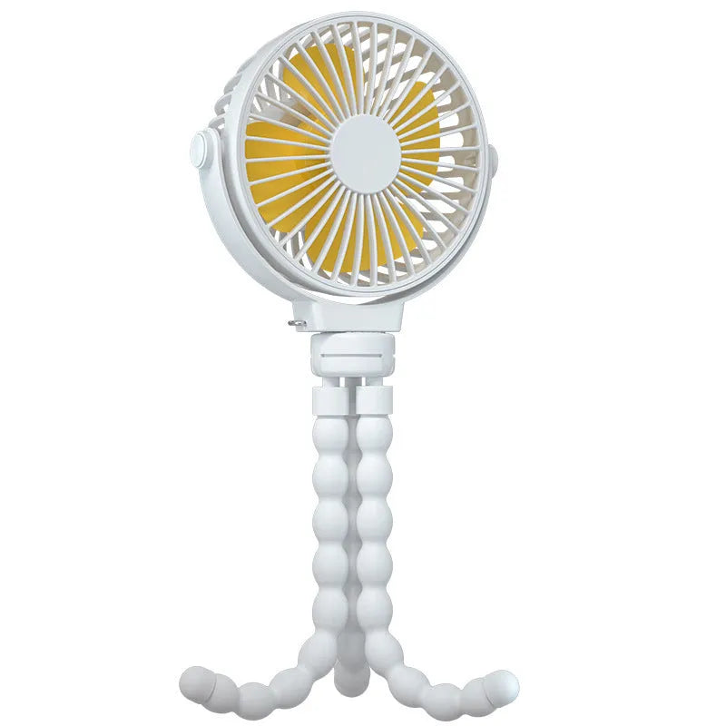 Black flexible tripod clip-on fan with 2000mAh battery and three speed settings