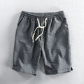Men's striped cotton shorts with micro elasticity in loose straight fit showing seven colour options