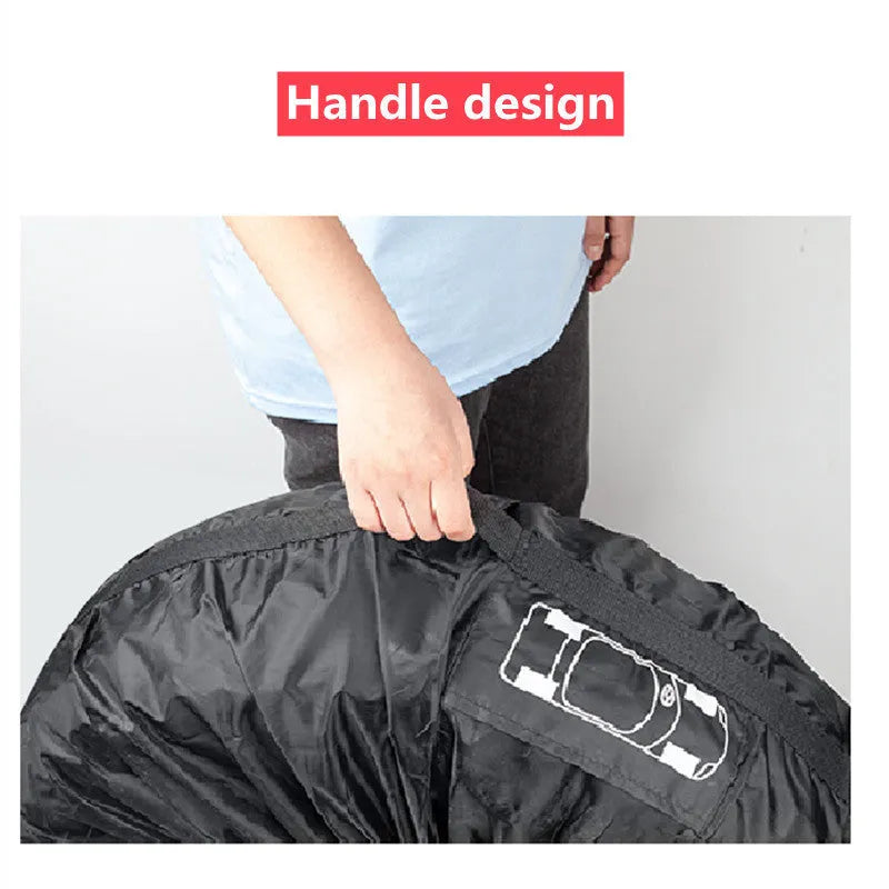 Set of four Oxford cloth 210D polyester car tyre protective covers with belt closure in black or red styles