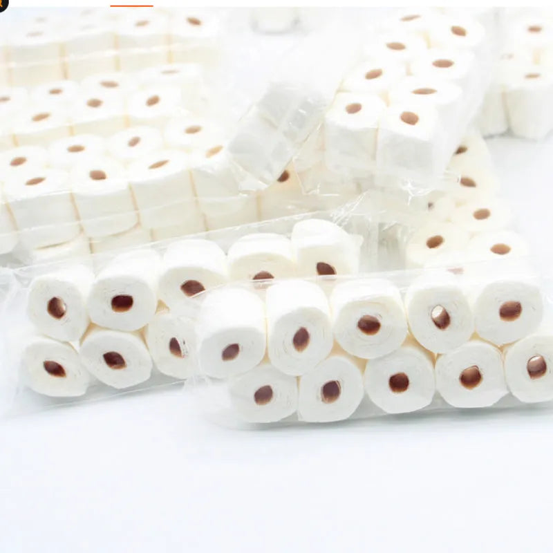 Miniature paper simulated toilet paper roll model with cardboard tube for children.