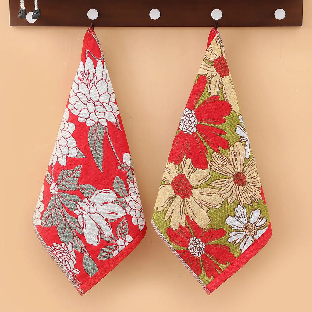 Class A cotton gauze square towel in 40x34cm size with sunflower pattern, soft and lint-free for face washing
