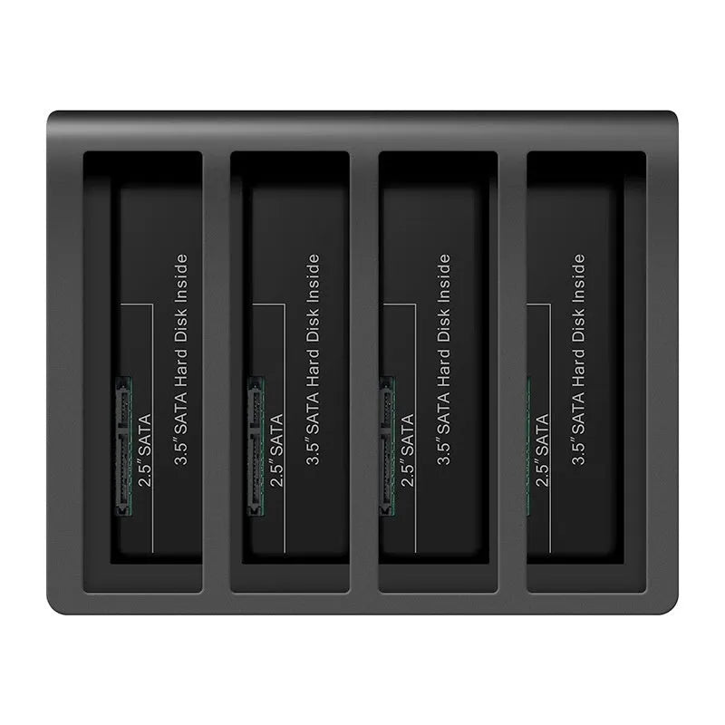 Four-bay 2.5-inch hard drive docking station with ABS and metal construction