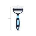 Plastic dual purpose pet comb for removing floating hair and dead knots from dogs and cats, available in blue