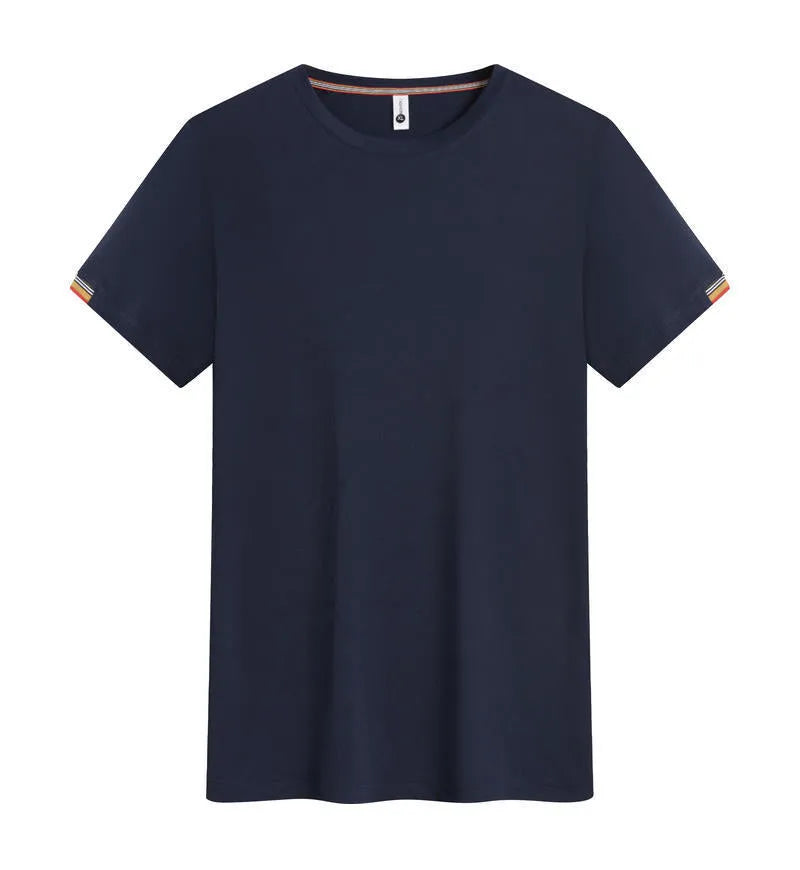 Men's round neck business attire shirt in ice fibre chemical blend fabric available in multiple colours