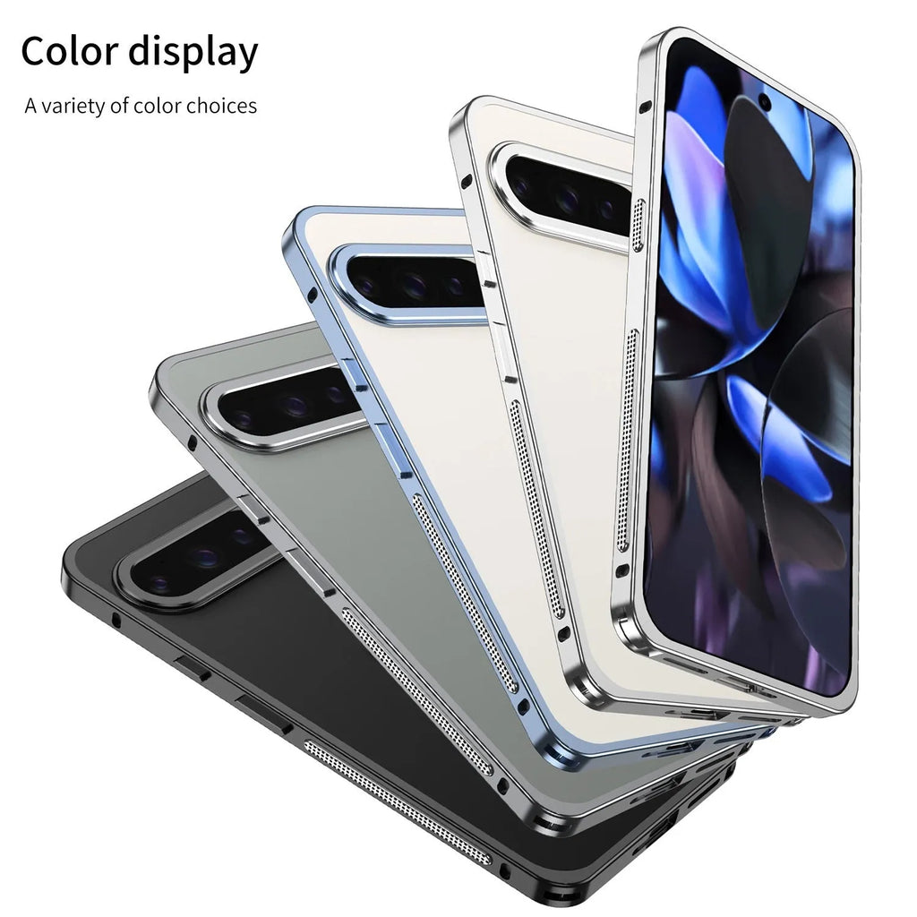 Aluminum alloy heat dissipation phone case for Google Pixel 9 Pro XL in half-pack design with lens protection