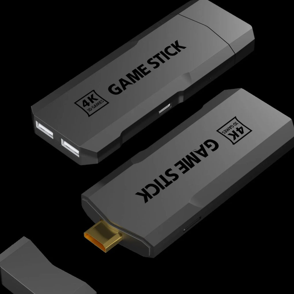 HD wireless 4K game console with HDMI connectivity and portable design next to included accessories