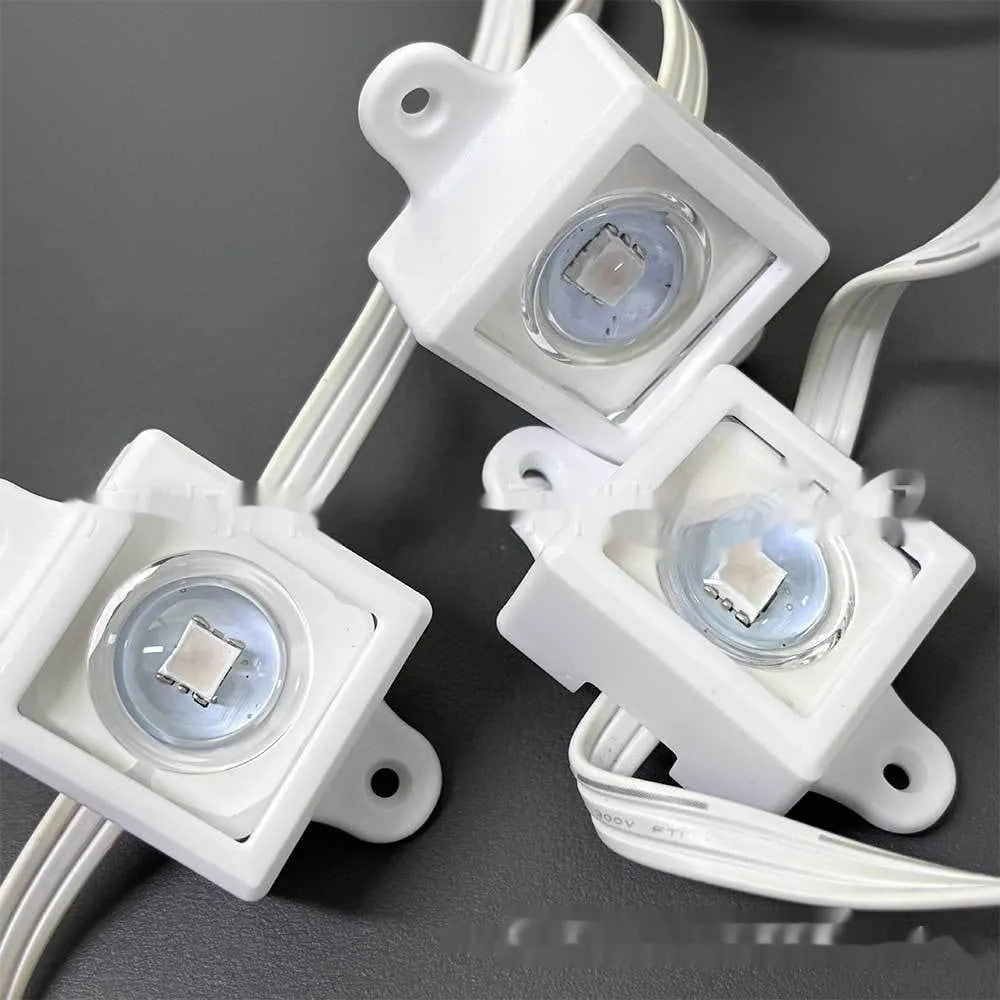 White plastic protective cover for LED light bracket, dimensions 1.7cm by 6cm.