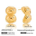 Stainless steel geometric earrings for women, electroplated quadrilateral pair in JDE colour options