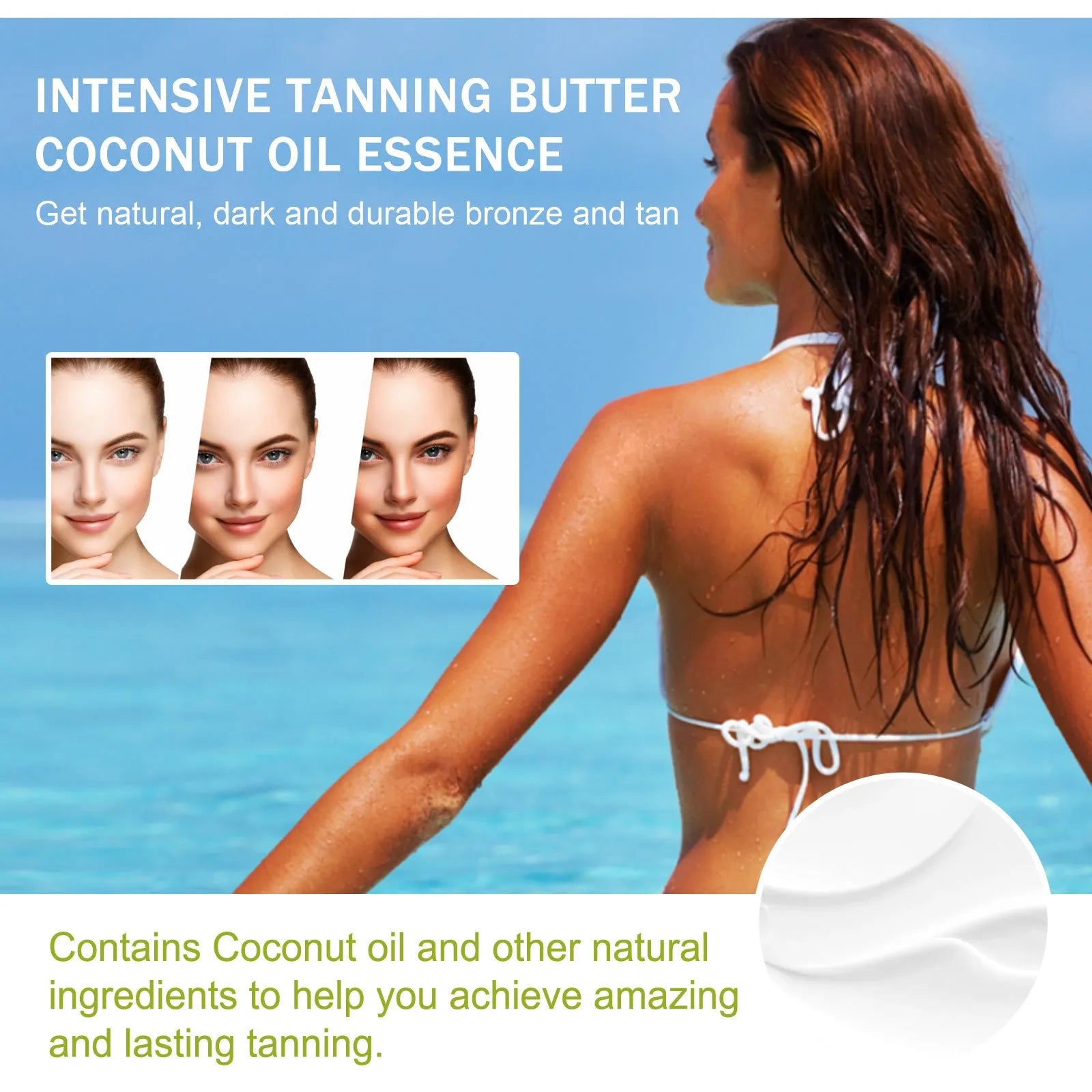 Coconut Help Black Frost Cream 100g pot with natural blackening cream for skin tone