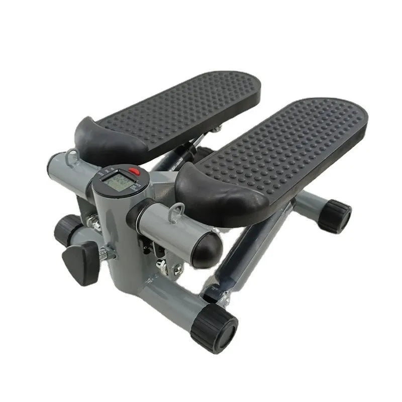 Silver grey household mini treadmill with hydraulic resistance for waist slimming fitness