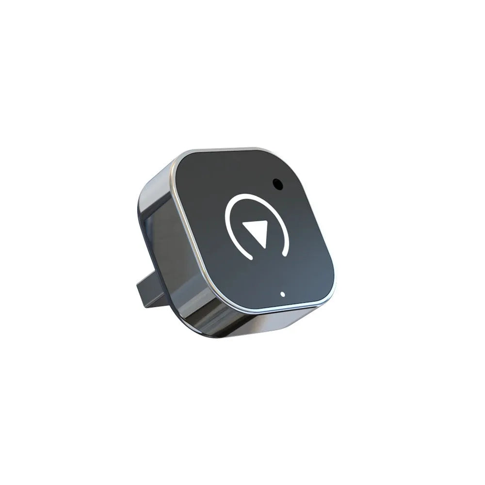Black wired to wireless CarPlay box with USB interface made of ABS and PC materials