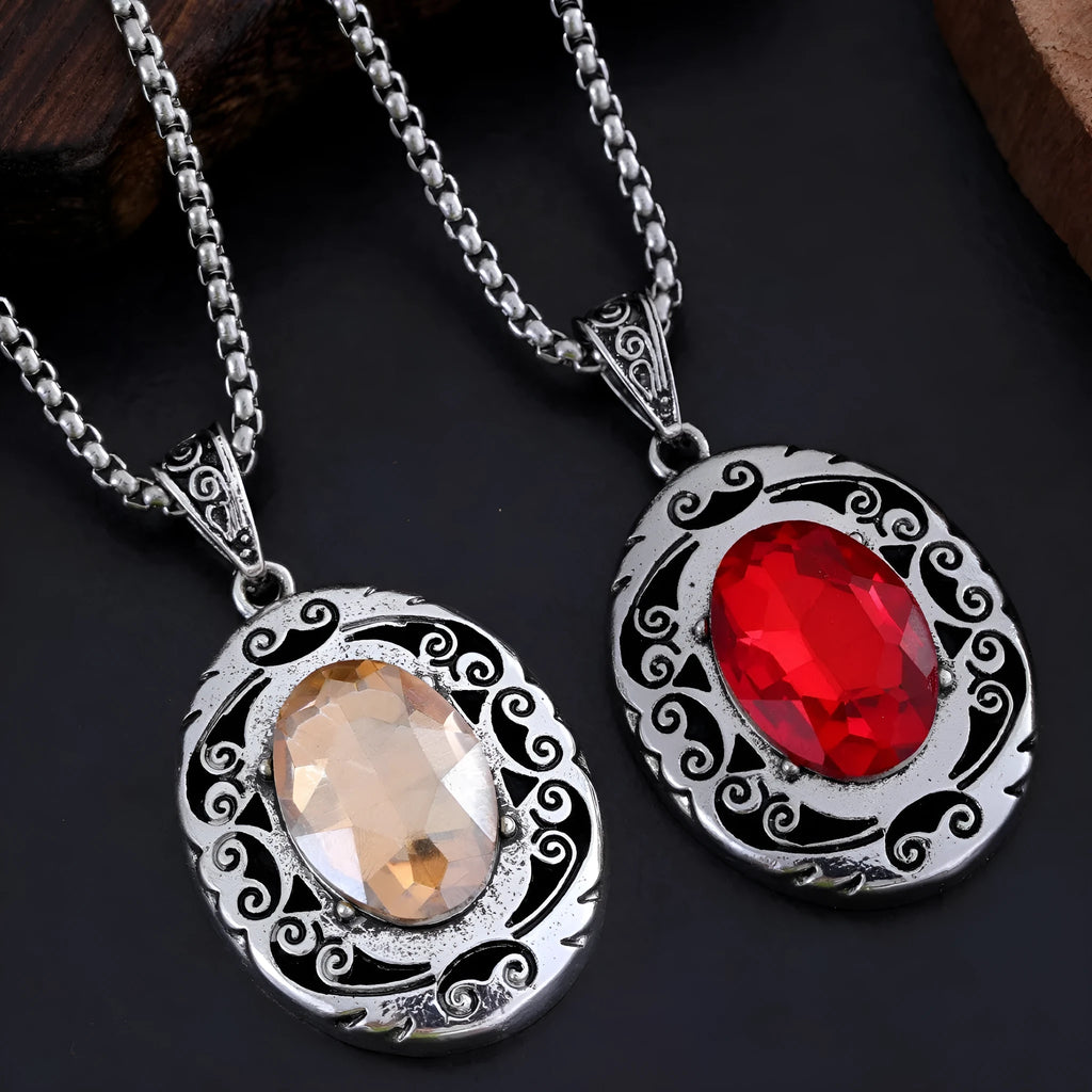 Hollow carved metal sachet box pendant necklace open to reveal internal compartment, two style options