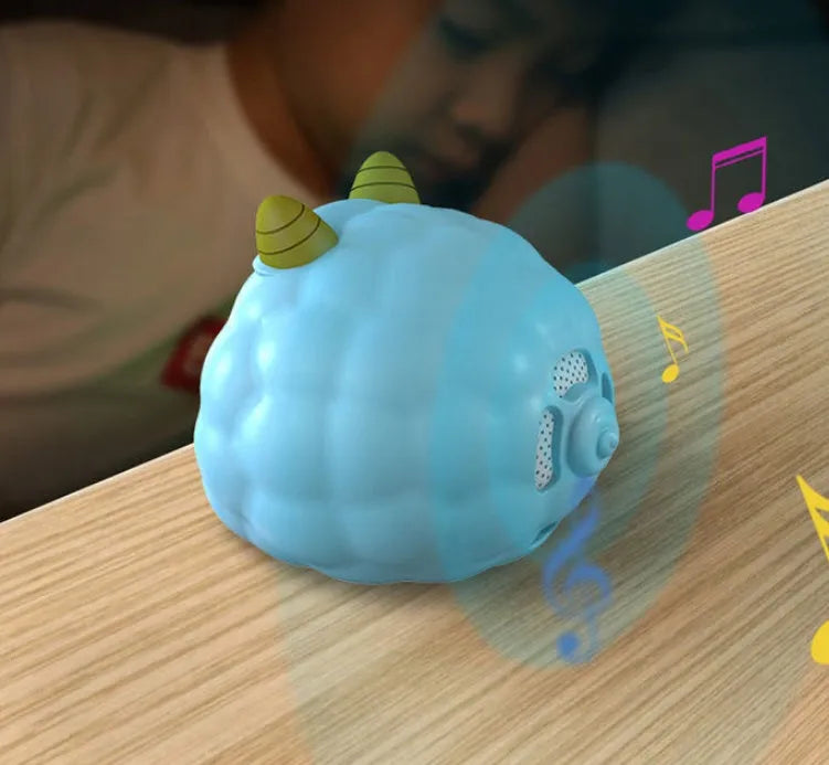 White Deer style silicone smart alarm clock with luminous display, voice control, and human body sensor.