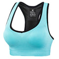 Large size non-wired sports push-up bra in black with adjustable straps, sizes M to 3XL