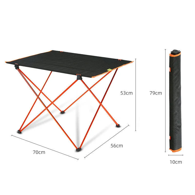 Folding aluminium alloy chairs and table set in small and large sizes, showing folded and unfolded positions