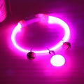 Luminous PVC dog collar in blue, green, orange, pink, red, white, yellow with S, M, L sizes
