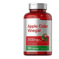 Bottle of 150 apple vinegar health supplement capsules on a white background.