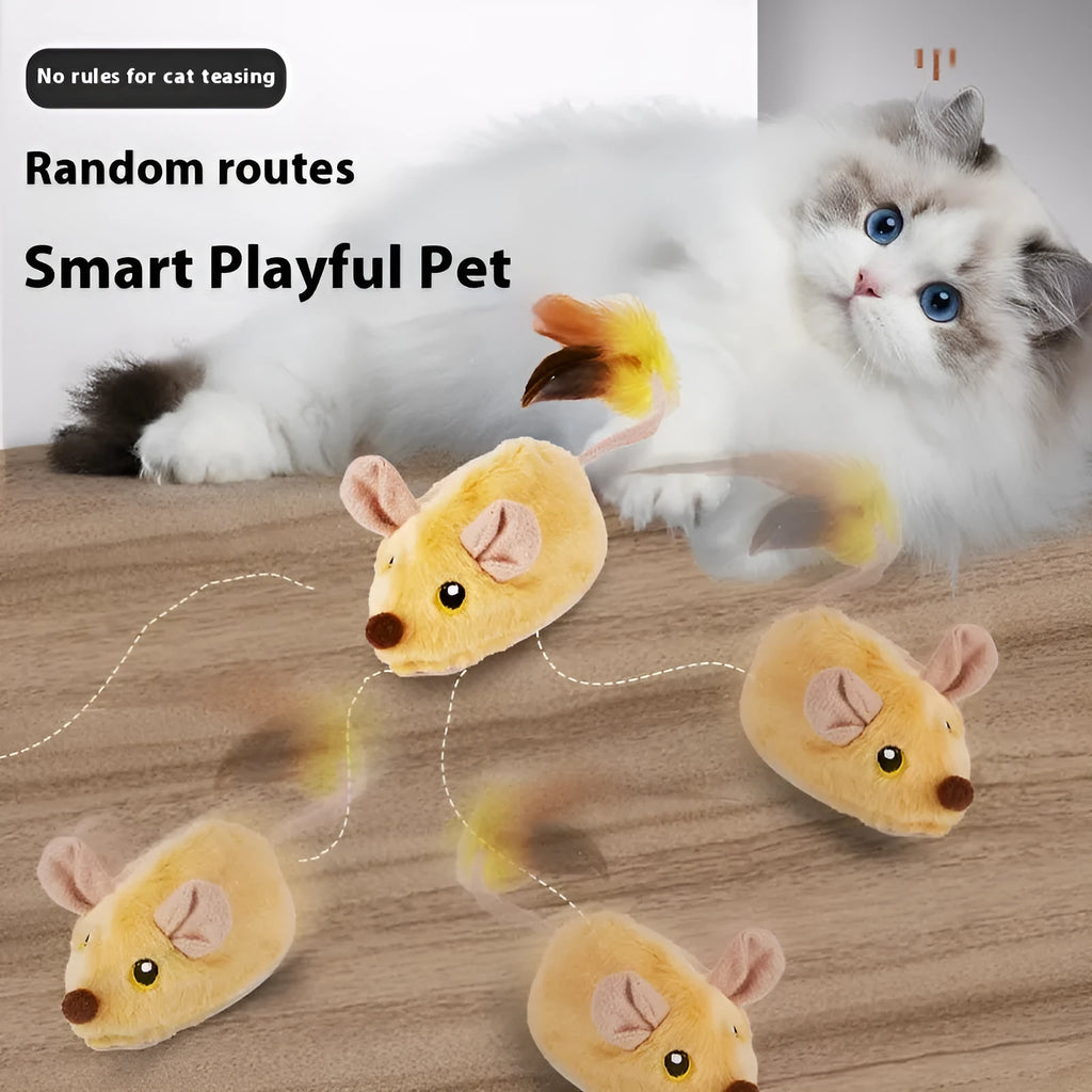Simulation remote control plush cat toy with automatic induction movement in mouse designs