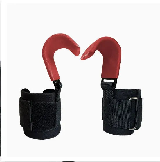 Black fitness wrist grip hook strap for pull-up training with horizontal bar
