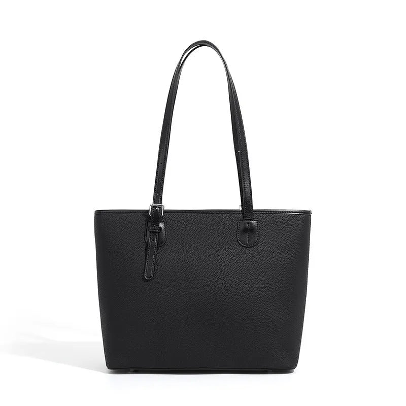 Genuine leather women's tote bag in European retro style with multiple internal compartments
