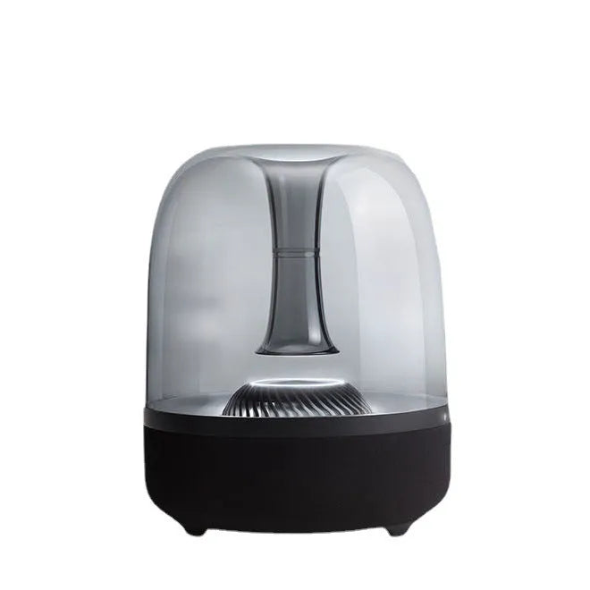 Blue Glass desktop mini Bluetooth speaker in black plastic finish with bass, USB interface, and press keys
