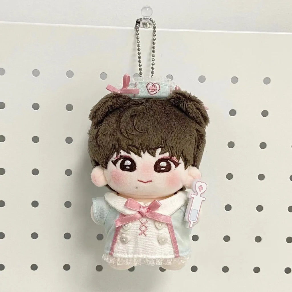 10cm non-attribute cotton doll clothes little nurse suit for small dolls on white background