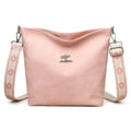 Large soft PU crossbody bag with adjustable single shoulder strap in pink, grey or yellow colour