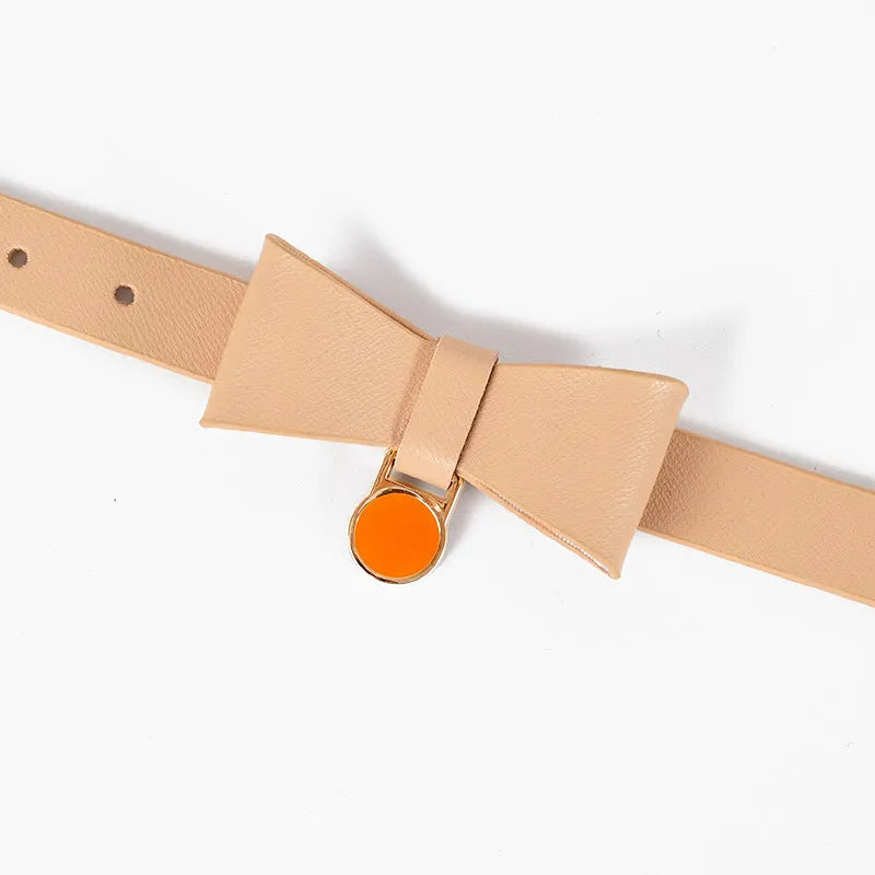 Adjustable leather cat collar in six colour options with buckle fastening