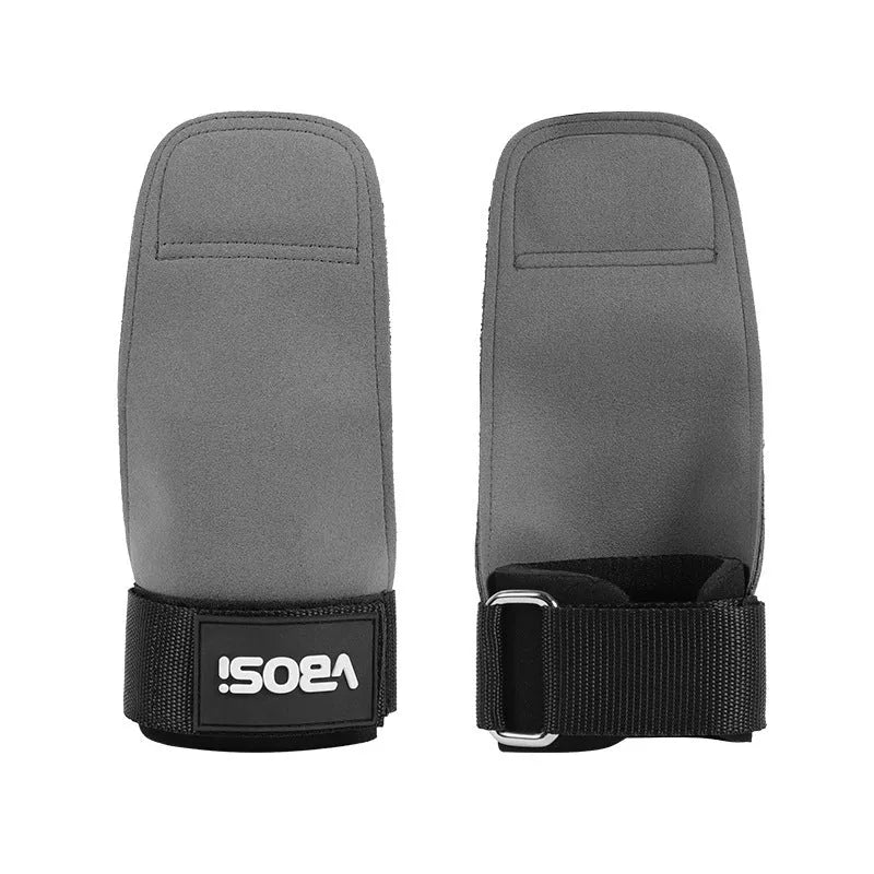 Hard pull booster stripe palm gloves wristband for weightlifting support in black
