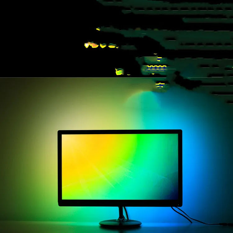 Monitor LCD screen LED light belt with 60 beads per metre, 1-6 metre set, UK/EU/US/AU plug, 5V dimmable