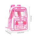Transparent PVC backpack in multiple colours including black, grey, rose red and sapphire blue