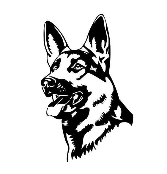 Reflective Alsace Shepherd German Shepherd dog design car sticker measuring 13 by 8 centimetres
