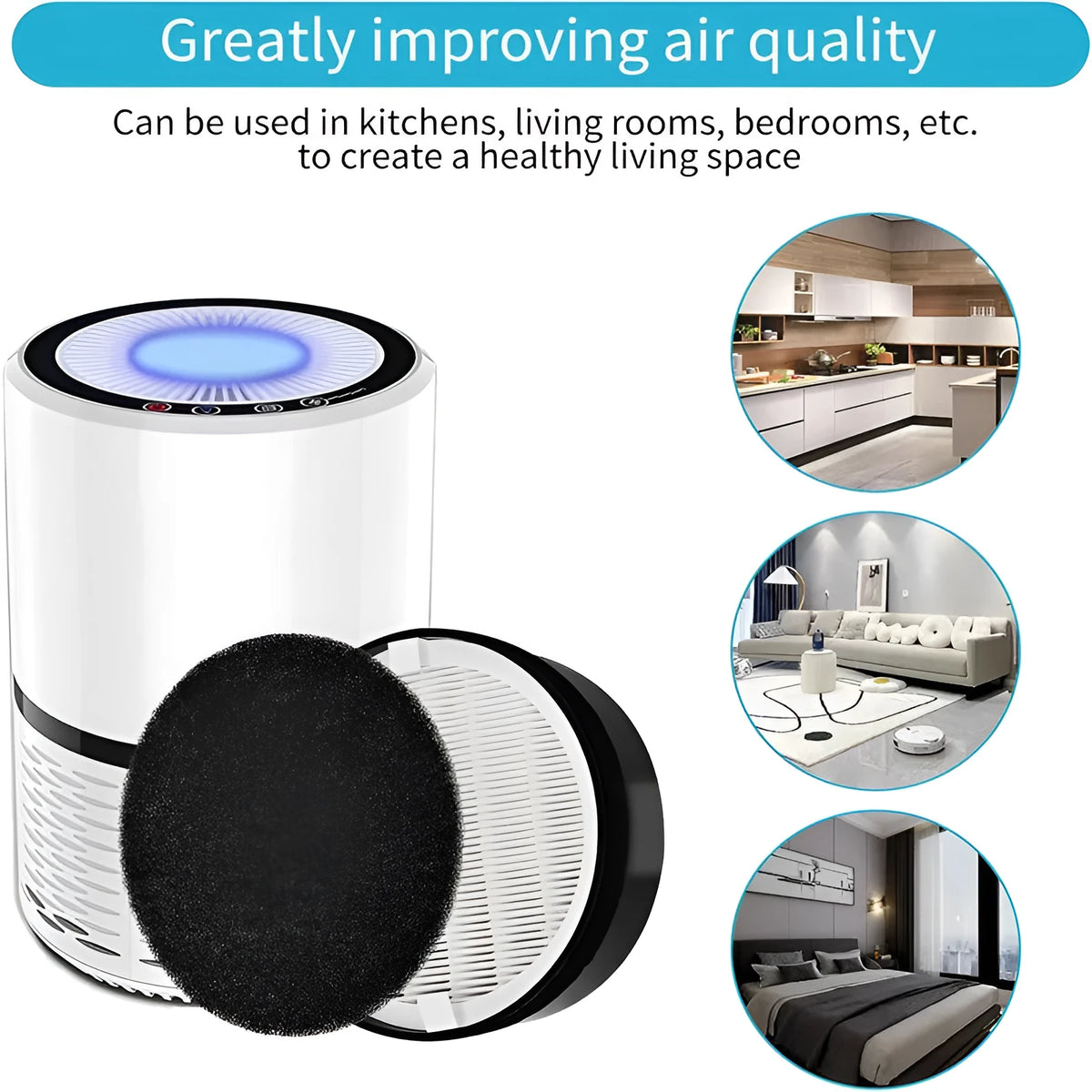 Levoit LV-H132 air purifier replacement filter accessory set with washable cotton.