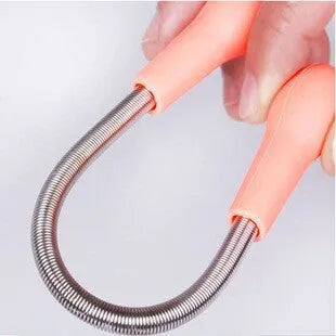 Manual facial hair remover PP coil spring device for lip and face hair pink 19cm length