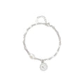 925 sterling silver heart bracelet for women with French retro bamboo joint design in silver colour