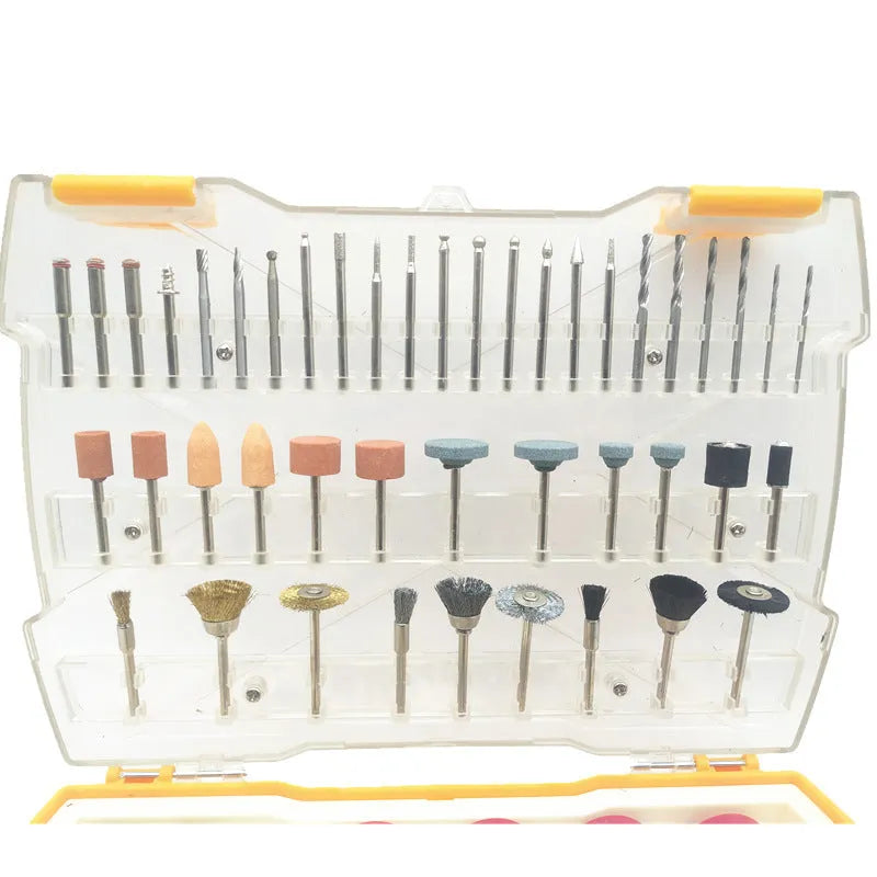 302-piece electric grinding accessories box with cutting, polishing and carving tools for rotary tools