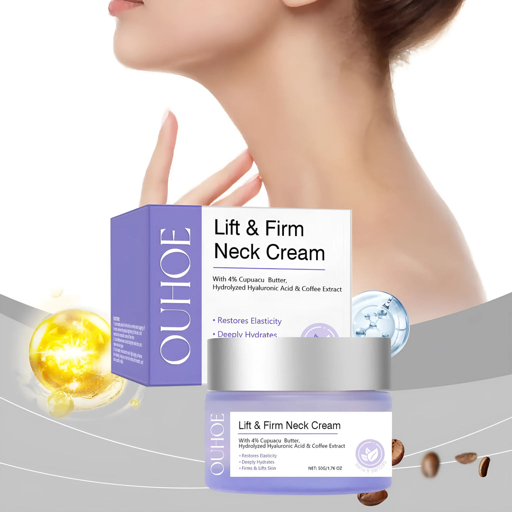 50g jar of nourishing neck skin cream with coffee extract and hyaluronic acid