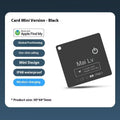 MFI FindMy compatible black card-type Bluetooth tracker with keychain loop.