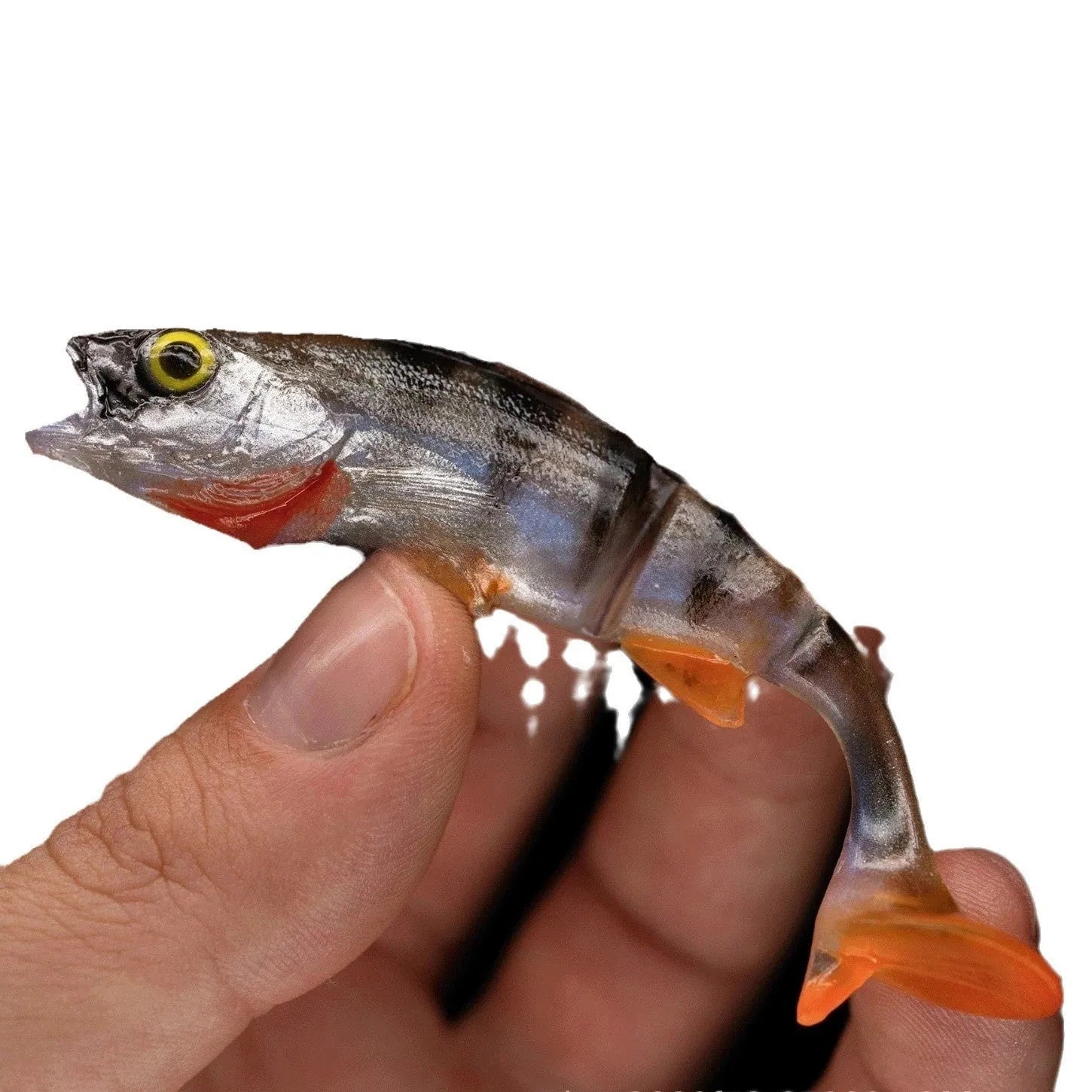 Fish T Tail Catfish Scissors soft plastic fishing lure with detailed fish pattern colouration.