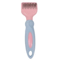 Stainless steel pet grooming comb with knot knife and massage brush in pink colour