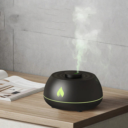 Relaxing Aroma Mist Humidifier with Soothing Flame-Like Lights, Customizable Color Gradient, and Targeted Mist Function