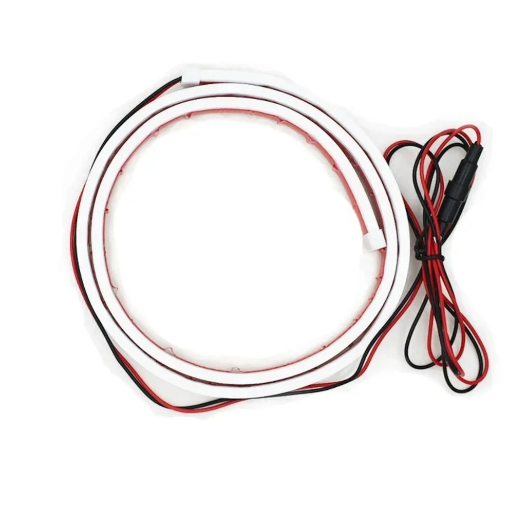 Automotive daytime running lights with silicone housing and scanning functionality in three length options