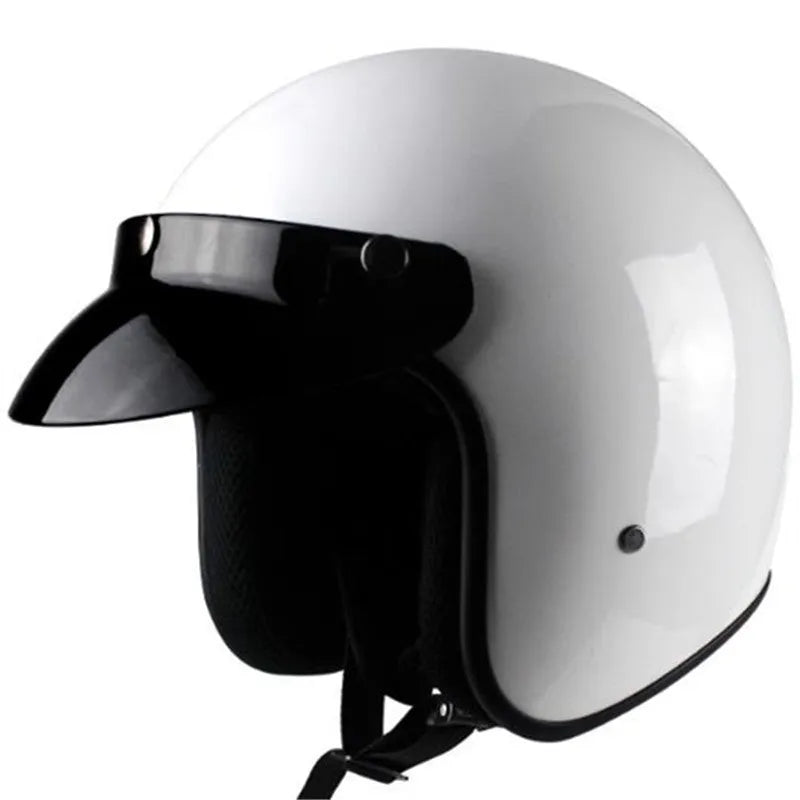 Men and women retro hard hat motorcycle helmet VS-050 in matte black with ABS shell and EPS liner